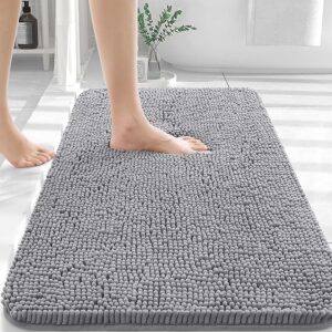 Limited time deal 40% off Machine Washable Bath Mats for Bathroom Floor, Tub and Shower, Home Decor Accessories, Grey