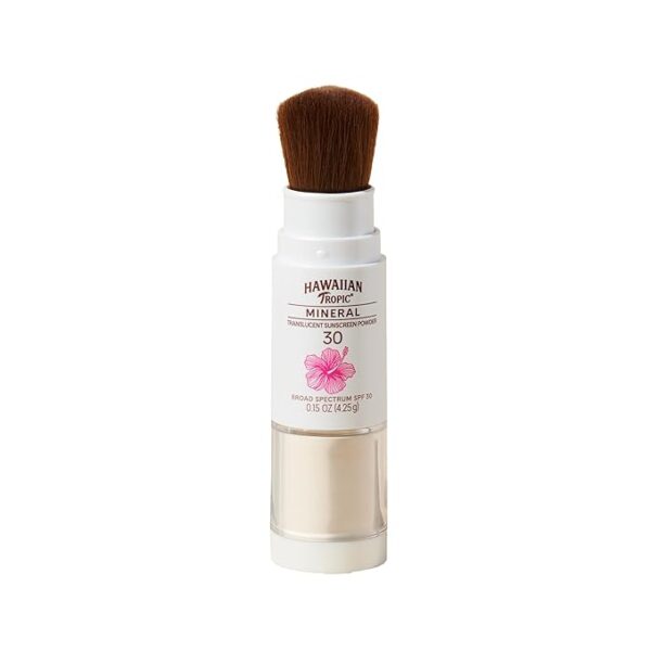 Limited time deal 19% off , Zinc Oxide Mineral Sunscreen Powder SPF, Face Sunblock Travel Size, Brush On Sun Screen Protector for Face and Body, 0.15oz