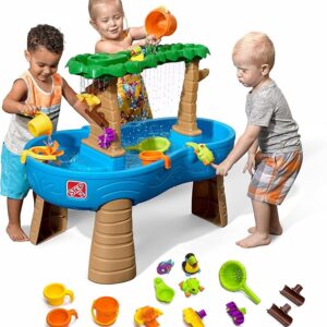 Limited time deal 22% off Step2 Tropical Rainforest Water Table, Kids Water and Sand Activity Sensory Playset, Summer Outdoor Toys