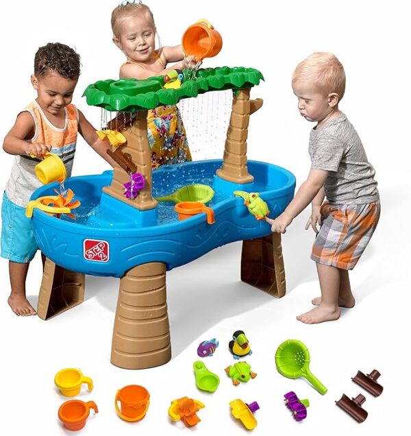 Limited time deal 22% off Step2 Tropical Rainforest Water Table, Kids Water and Sand Activity Sensory Playset, Summer Outdoor Toys