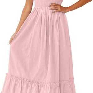 Limited time deals 32% off Solid Color Ruffle A Line Beach Long Maxi Dress