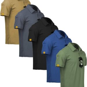 Limited time deal 43% off ITY 5 Pack Mens Polo Shirt Short Sleeve