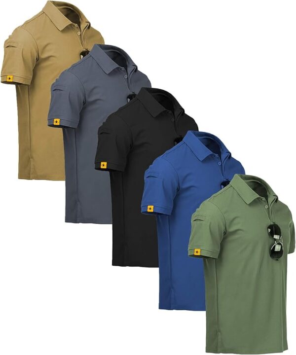 Limited time deal 43% off ITY 5 Pack Mens Polo Shirt Short Sleeve