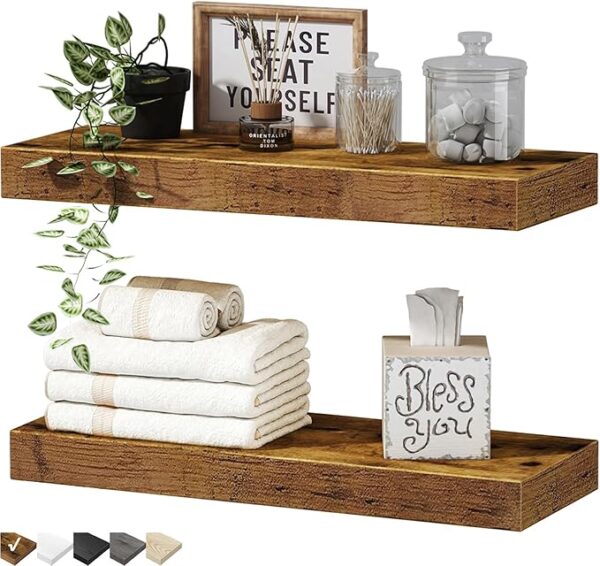 Limited time deals 55% off QEEIG Bathroom Floating Shelves for Wall Mounted Shelf Over Toilet