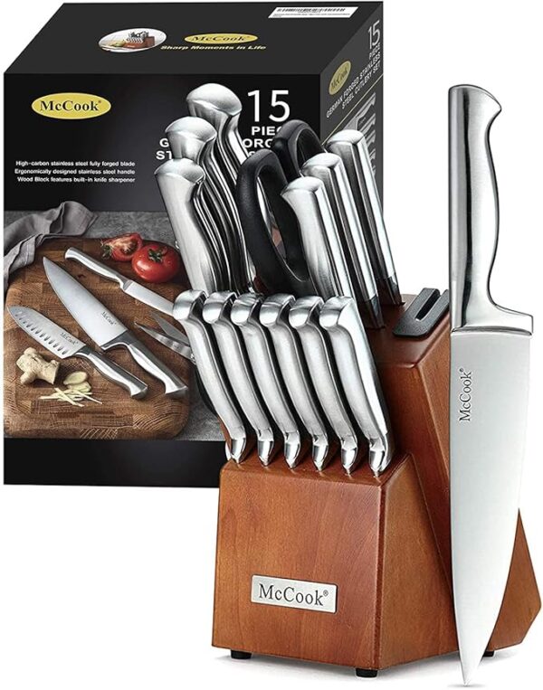 Limited time deals 58% off German Stainless Steel Kitchen Knife Block Sets
