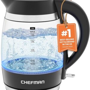 Limited time deal 15% off Chefman Electric Kettle, 1.8L 1500W, Hot Water Boiler