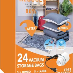 Limited time deal 40% off 24 Pack Vacuum Storage Bags with Electric Pump