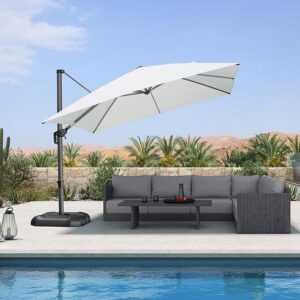 Limited time deal 30% off PURPLE LEAF 10 Feet Patio Umbrella Outdoor Cantilever Square Umbrella