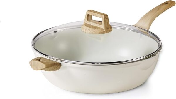 Limited time deal 48% off CAROTE 12.5Inch Nonstick Deep Frying Pan with Lid