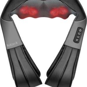 Limited time deal 33% off Nekteck Shiatsu Neck Massager for Pain Relief Deep Tissue with Heat
