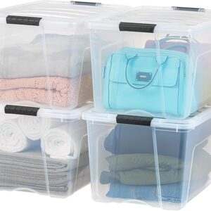 Limited time deal 11%off IRIS USA 72 Qt Stackable Plastic Storage Bins with Lids