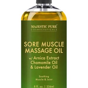 limited time deal 55% off MAJESTIC PURE Arnica Sore Muscle Massage Oil for Massage Therapy - Refreshing