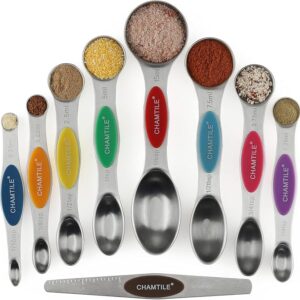 Limited time deal 50% off Magnetic Measuring Spoons Set Stainless Steel Dual Sided Stackable Teaspoon