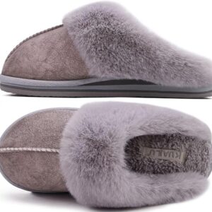limited time deal 50% off KuaiLu Womens Fluff Dual Memory Foam Slippers