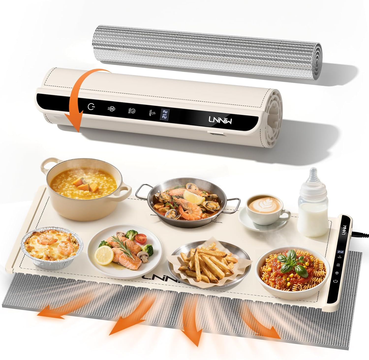 Limited time deal 40% off Extra Large Food Warming Mat with Heat-Resistant Pad